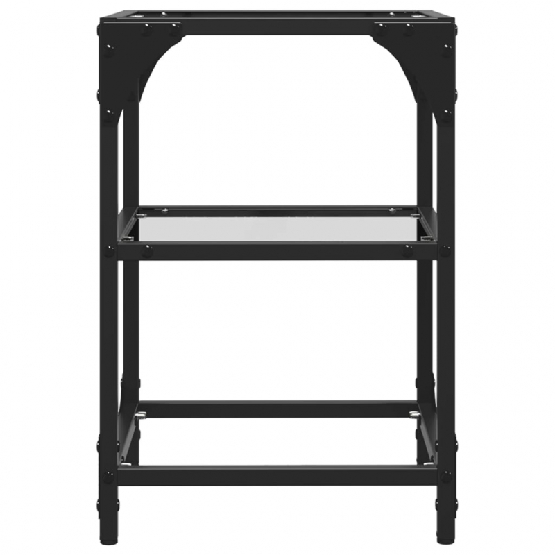 Couchtisch mit Glasplatte Transparent 30x30x45 cm Stahl