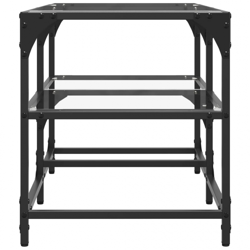 Couchtisch mit Glasplatte Transparent 78,5x40x45 cm Stahl