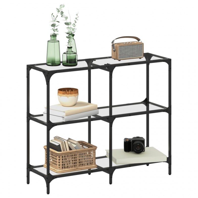 Konsolentisch mit Glasplatte Transparent 98x30x81 cm Stahl