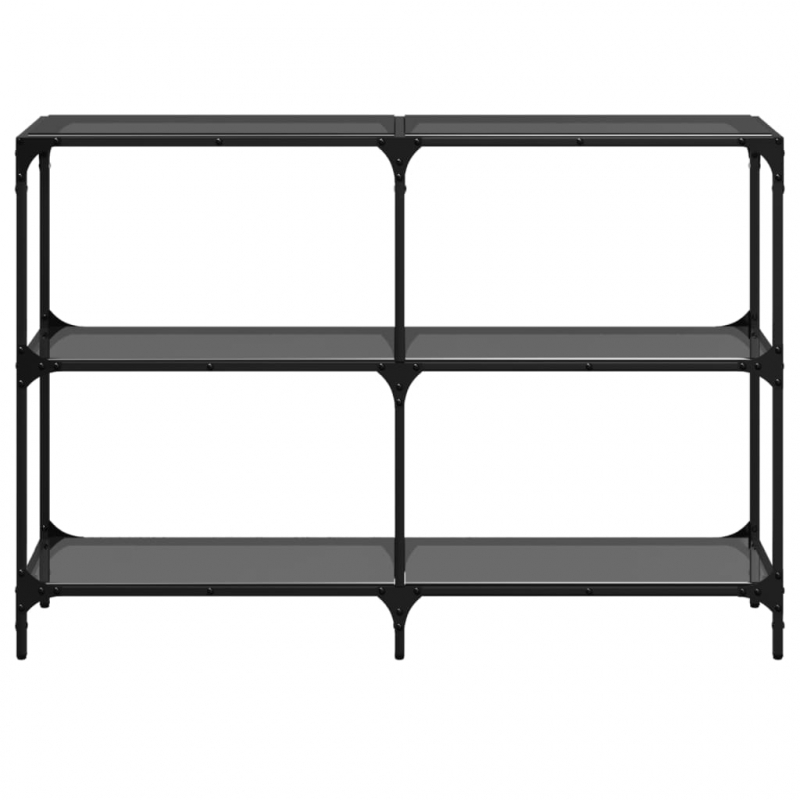 Konsolentisch mit Glasplatte Schwarz 118,5x30x81 cm Stahl