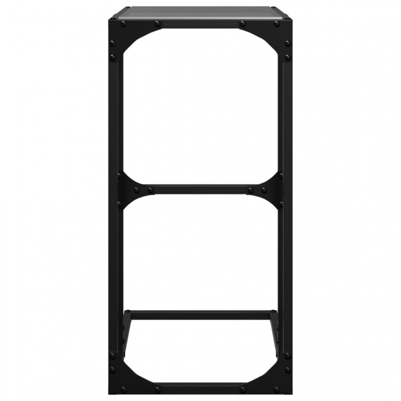 Beistelltisch mit Glasplatte Schwarz 40x30x61,5 cm Stahl