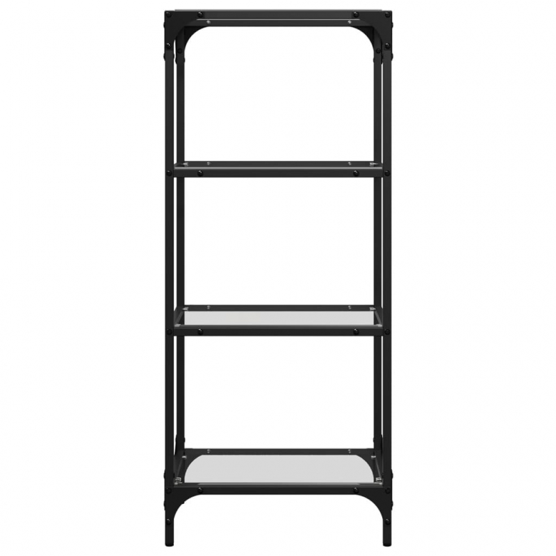 Regal mit Glasböden Transparent 40x30x95 cm Stahl