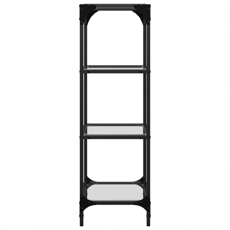 Regal mit Glasböden Transparent 40x30x95 cm Stahl