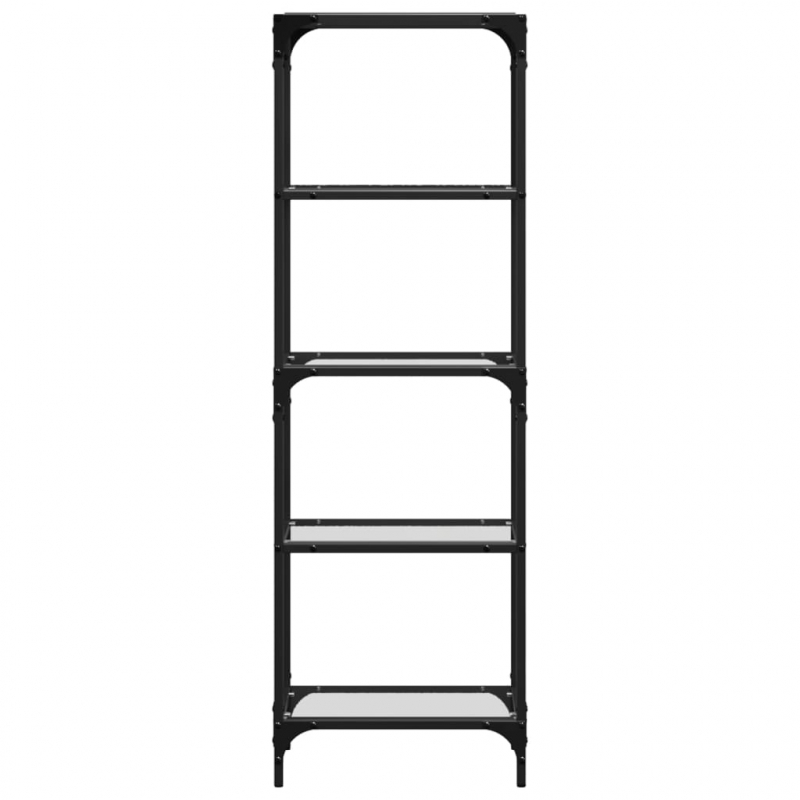 Regal mit Glasböden Transparent 40x30x123 cm Stahl