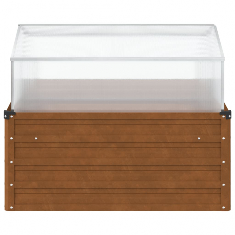 Hochbeet mit Gewächshausaufsatz Cortenstahl