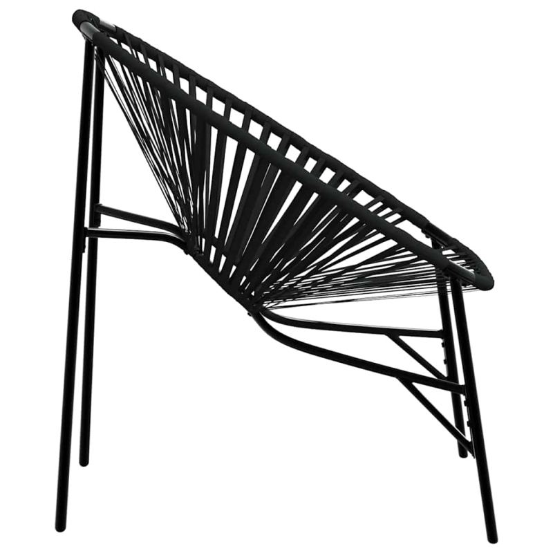 Gartenstuhl in Ei-Form Schwarz Poly Rattan