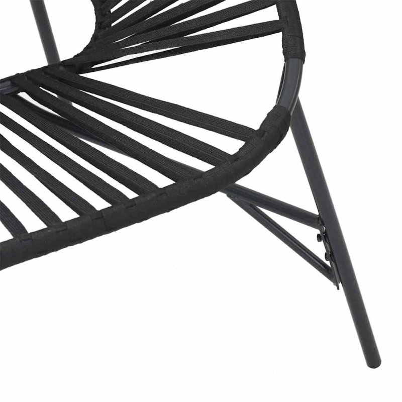 Gartenstuhl in Ei-Form Schwarz Poly Rattan