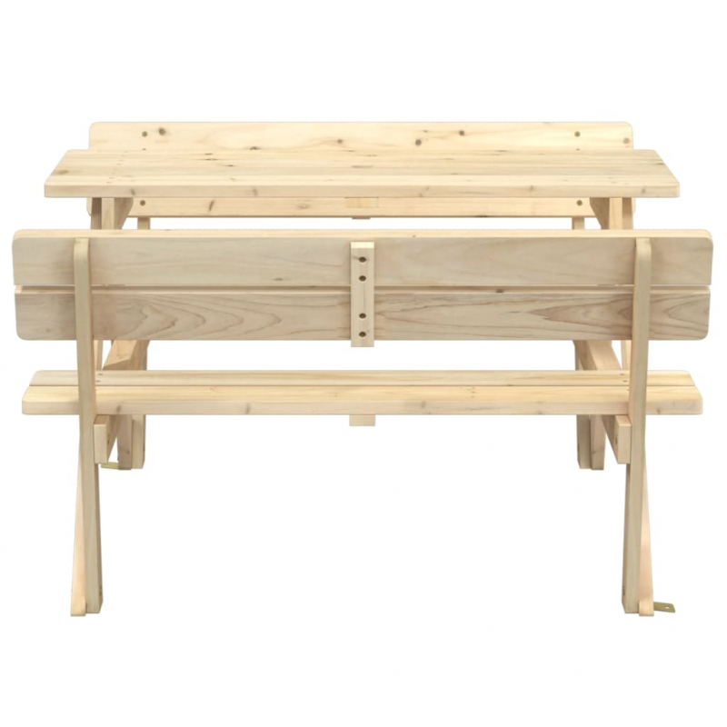 Picknicktisch für 4 Kinder mit Schirmloch Massivholz Tanne