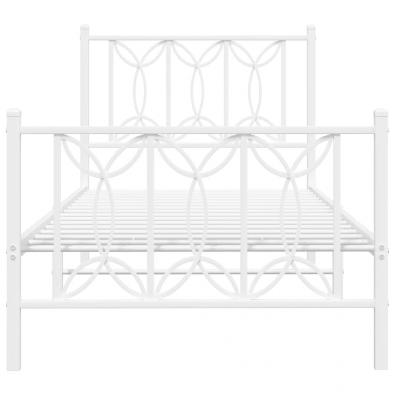 Bettgestell mit Kopf- und Fußteil Metall Weiß 80x200 cm
