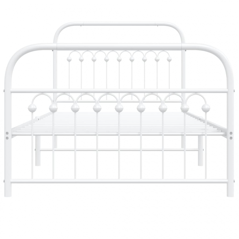 Bettgestell mit Kopf- und Fußteil Metall Weiß 100x200 cm