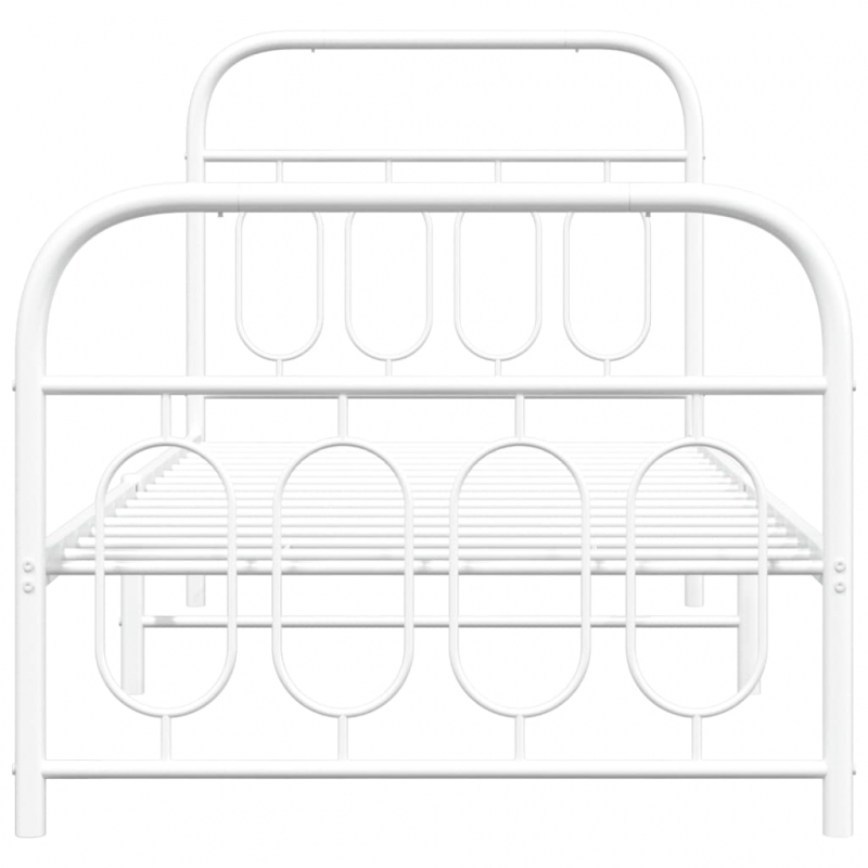 Bettgestell mit Kopf- und Fußteil Metall Weiß 80x200 cm