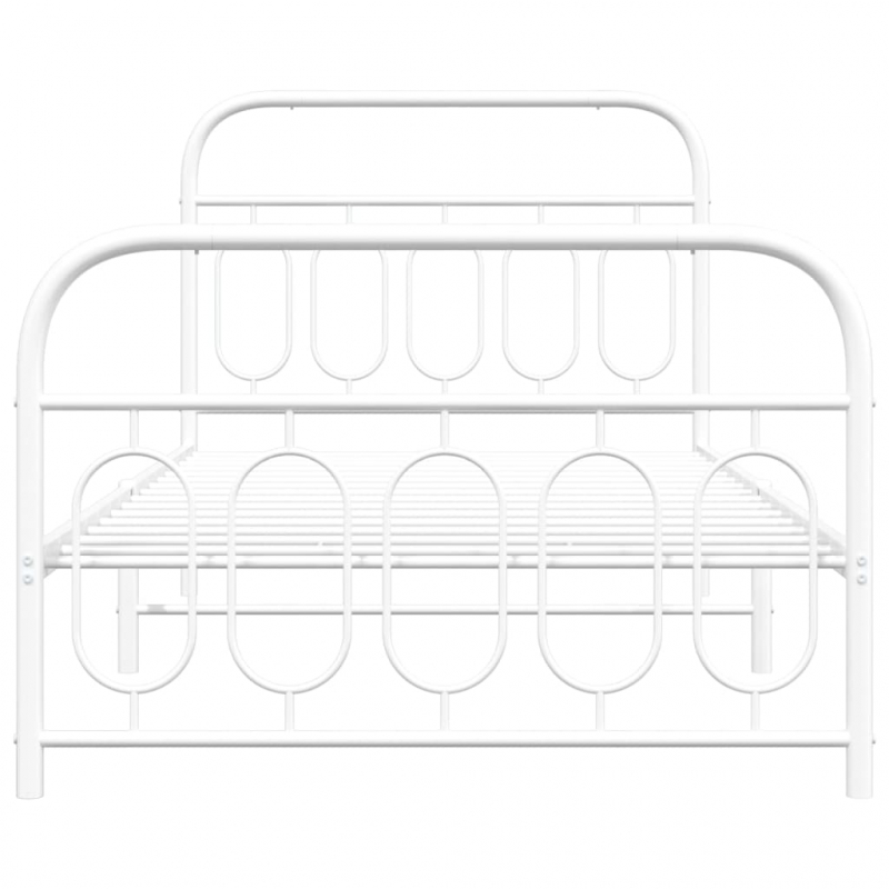 Bettgestell mit Kopf- und Fußteil Metall Weiß 107x203 cm