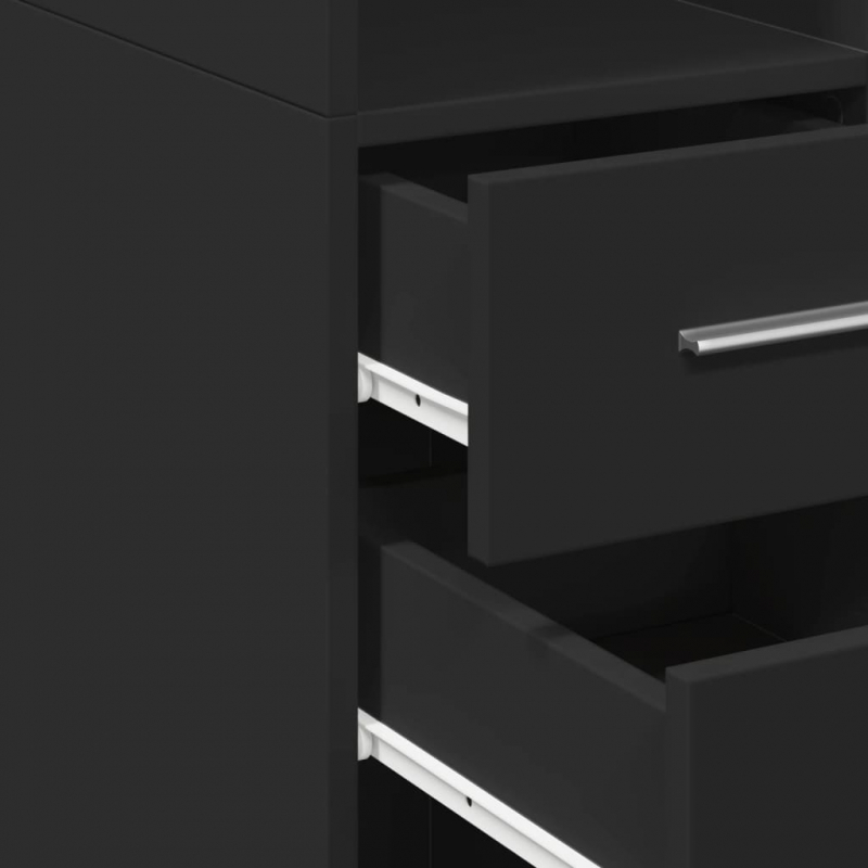 Highboard Schwarz 30x42,5x185 cm Holzwerkstoff