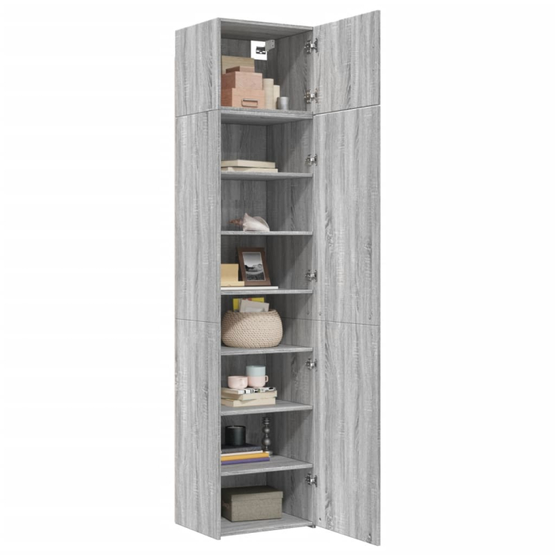 Hochschrank Schmal Grau Sonoma 50x42,5x225 cm Holzwerkstoff