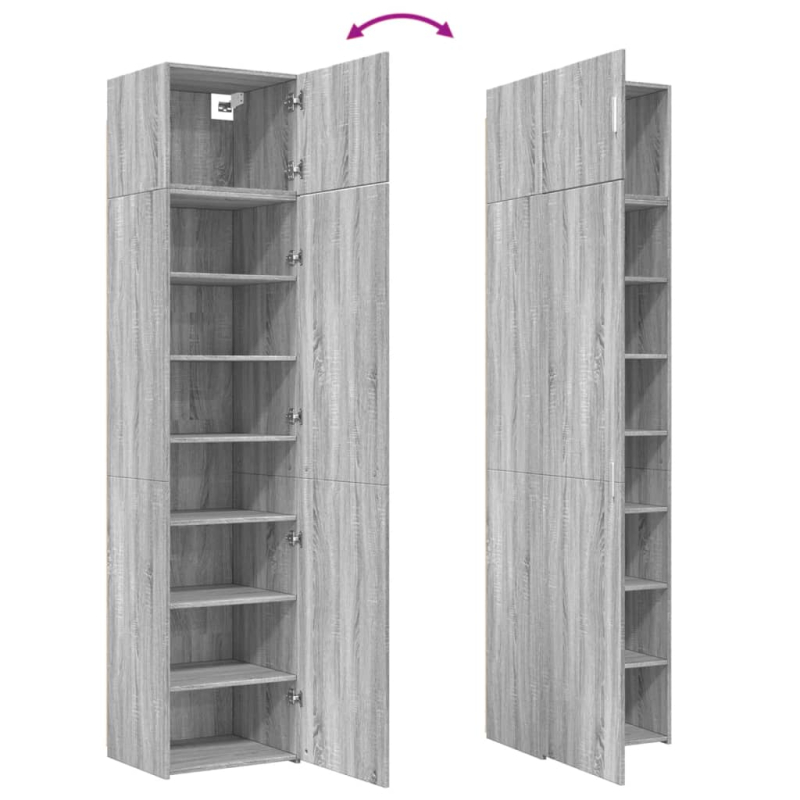 Hochschrank Schmal Grau Sonoma 50x42,5x225 cm Holzwerkstoff