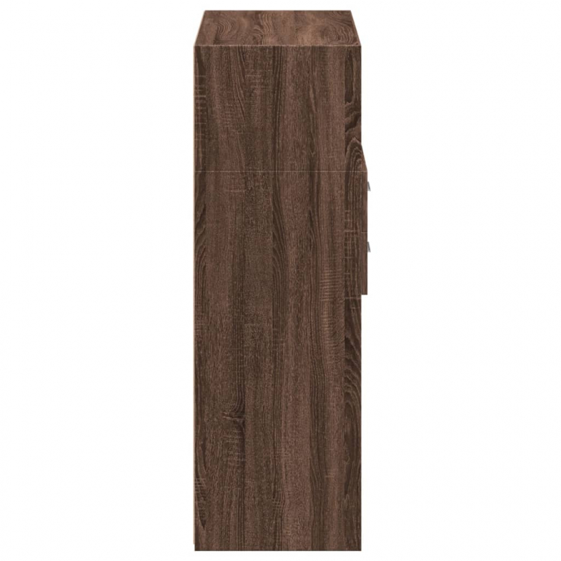 Highboard Braun Eichen-Optik 80x42,5x124 cm Holzwerkstoff