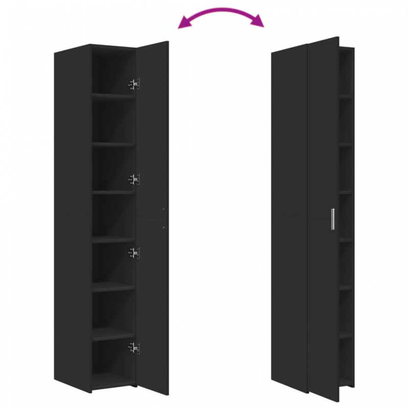 Highboard Schwarz 30x42,5x185 cm Holzwerkstoff