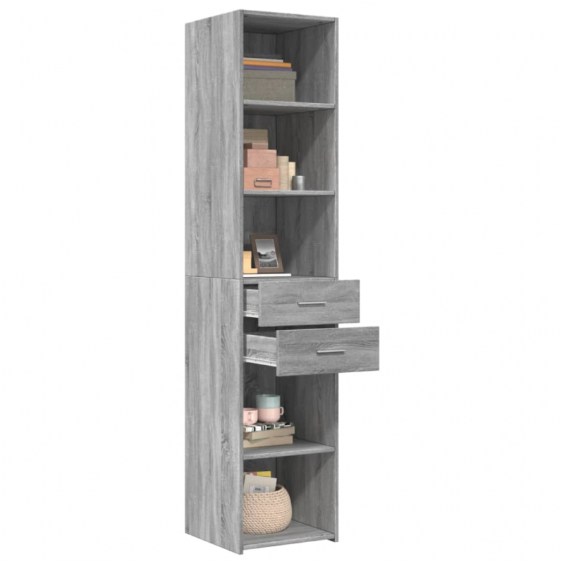 Highboard Grau Sonoma 40x42,5x185 cm Holzwerkstoff