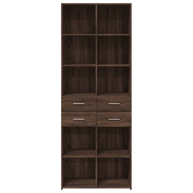 Highboard Braun Eichen-Optik 70x42,5x185 cm Holzwerkstoff