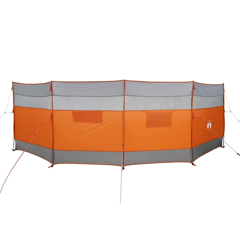 Camping-Windschutz Grau und Orange 510x153 cm Wasserdicht
