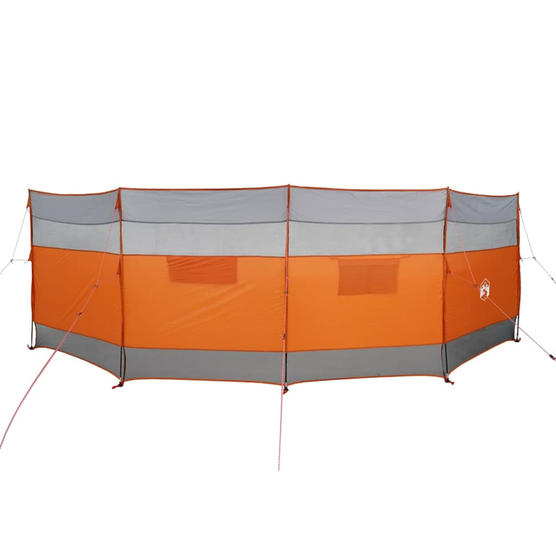 Camping-Windschutz Grau und Orange 510x153 cm Wasserdicht