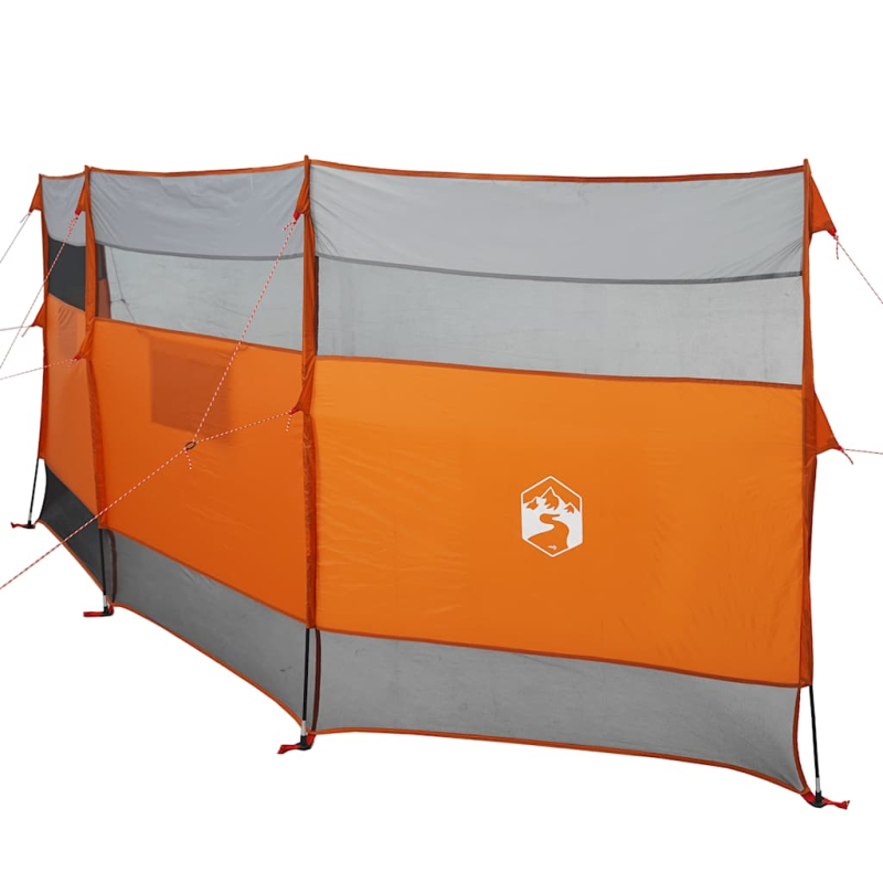 Camping-Windschutz Grau und Orange 510x153 cm Wasserdicht