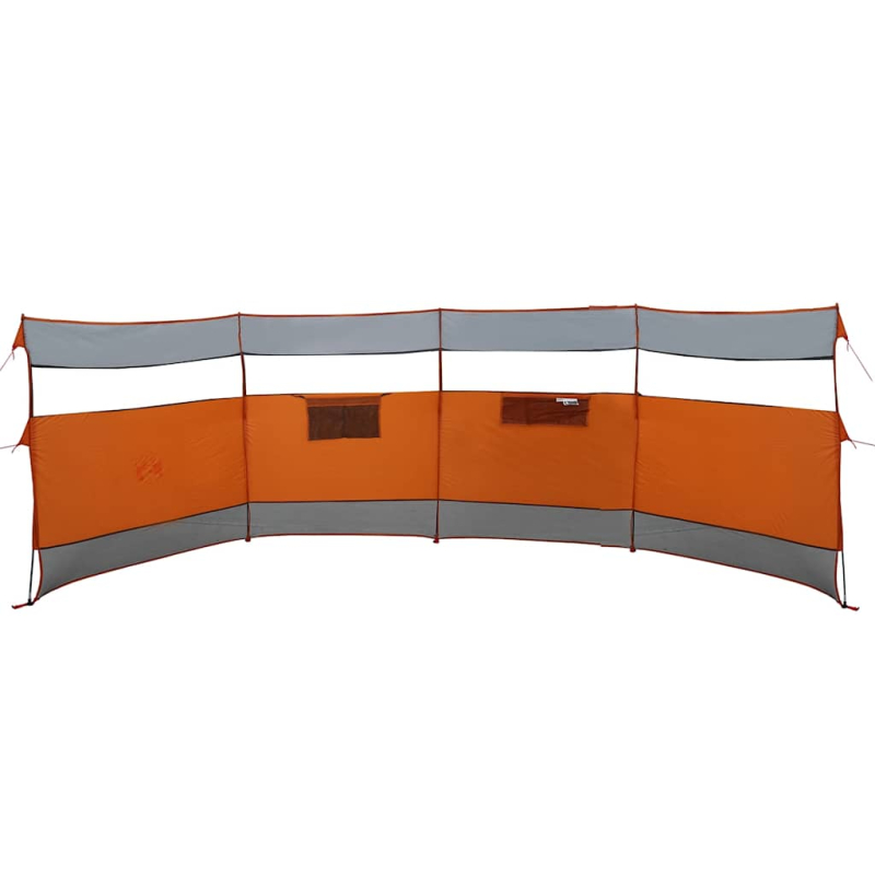 Camping-Windschutz Grau und Orange 510x153 cm Wasserdicht