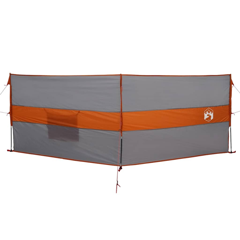Camping-Windschutz Grau und Orange 344x120 cm Wasserdicht