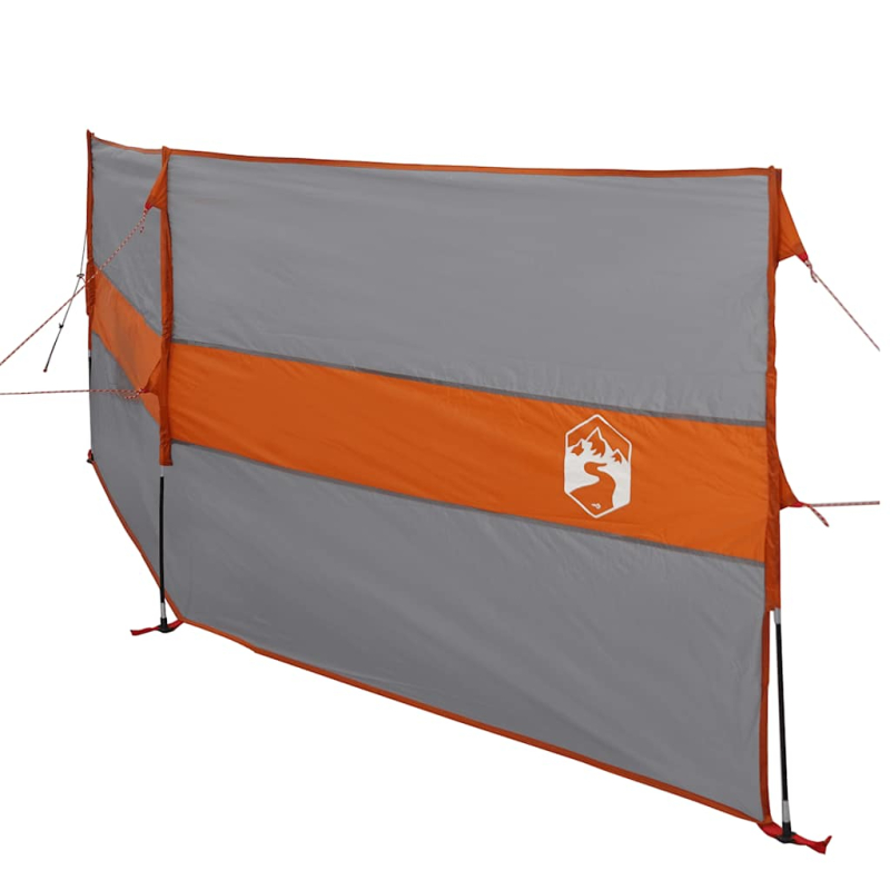 Camping-Windschutz Grau und Orange 344x120 cm Wasserdicht