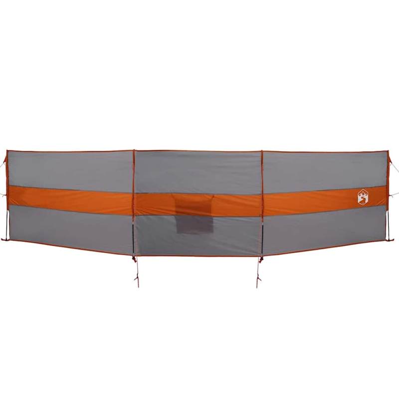 Camping-Windschutz Grau und Orange 490x123 cm Wasserdicht