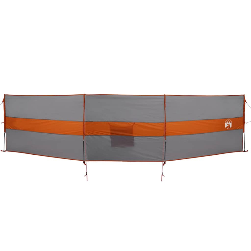 Camping-Windschutz Grau und Orange 490x123 cm Wasserdicht