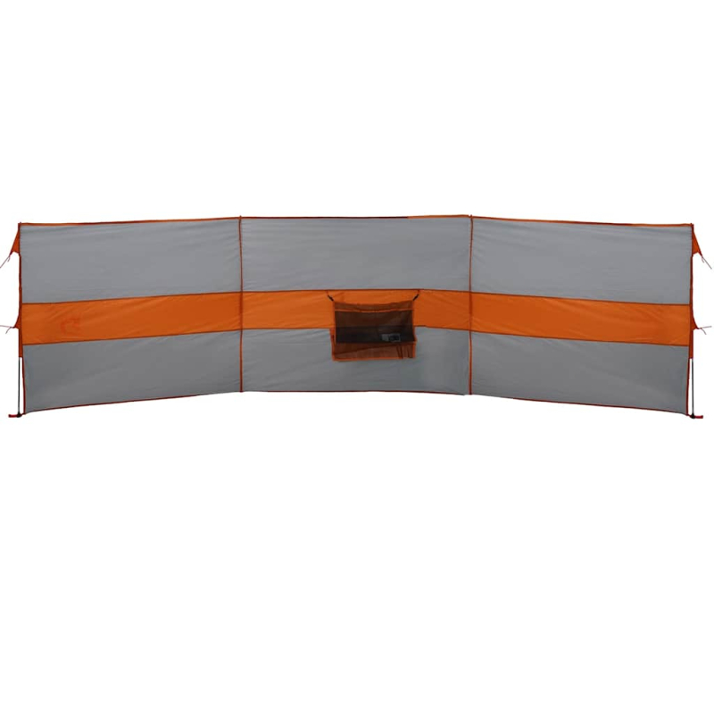 Camping-Windschutz Grau und Orange 490x123 cm Wasserdicht
