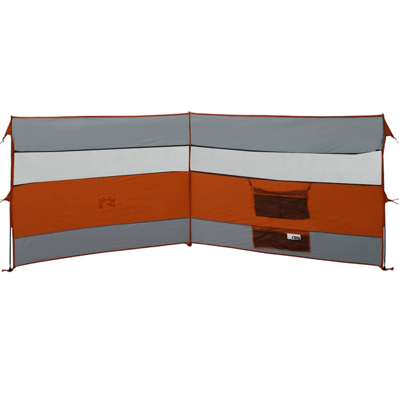 Camping-Windschutz Grau und Orange 340x130 cm Wasserdicht
