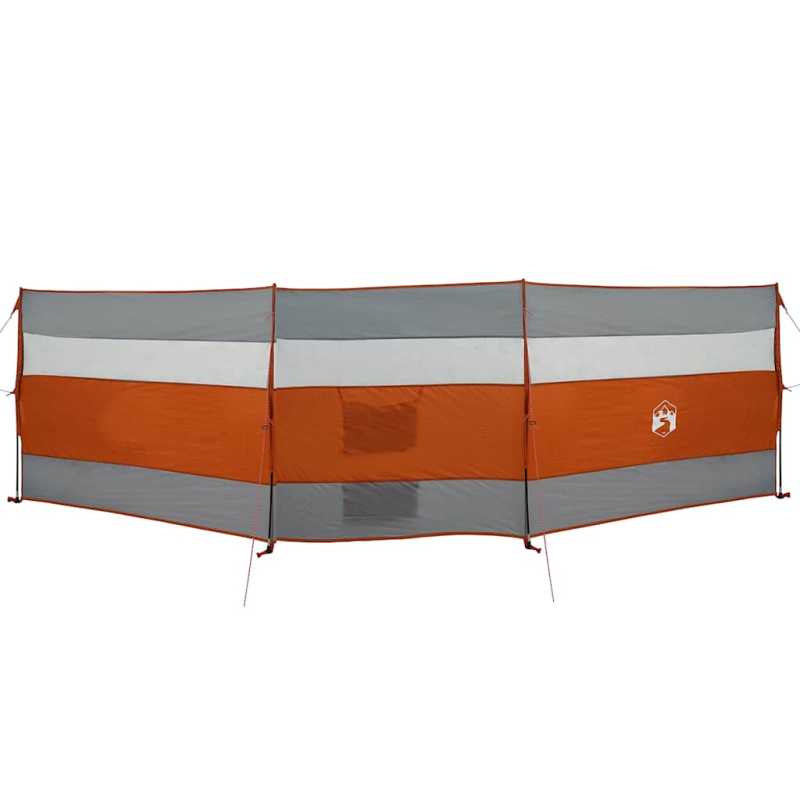 Camping-Windschutz Grau und Orange 508x130 cm Wasserdicht