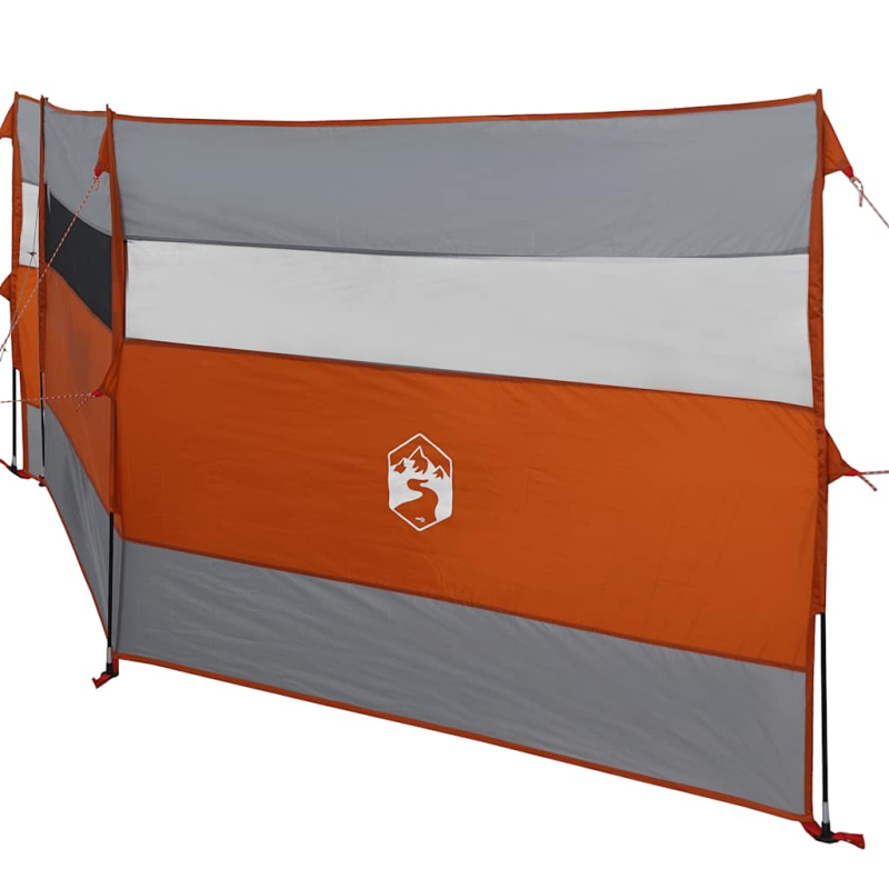Camping-Windschutz Grau und Orange 508x130 cm Wasserdicht