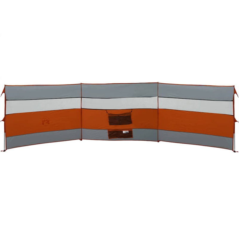 Camping-Windschutz Grau und Orange 508x130 cm Wasserdicht