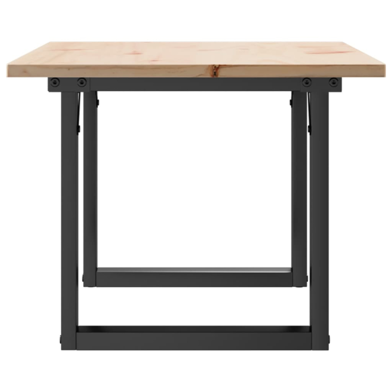 Couchtisch O-Gestell 80x50x40cm Massivholz Kiefer und Stahl