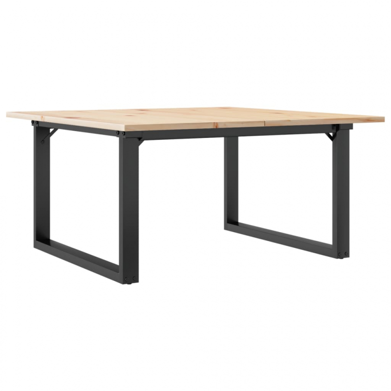 Couchtisch O-Gestell 90x90x45cm Massivholz Kiefer und Stahl