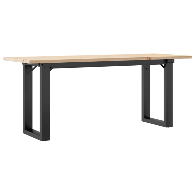 Couchtisch O-Gestell 110x40x45 cm Massivholz Kiefer & Stahl