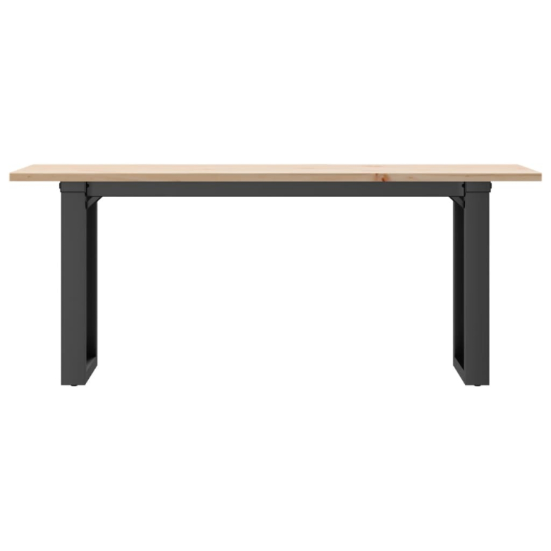 Couchtisch O-Gestell 110x40x45 cm Massivholz Kiefer & Stahl