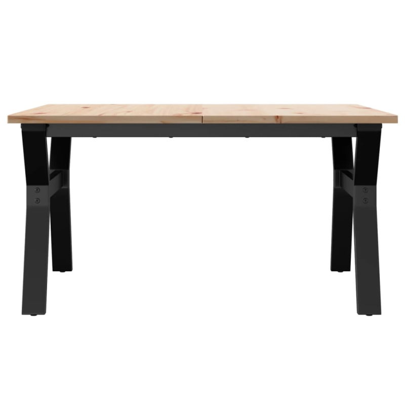 Couchtisch Y-Gestell 80x80x45cm Massivholz Kiefer und Stahl