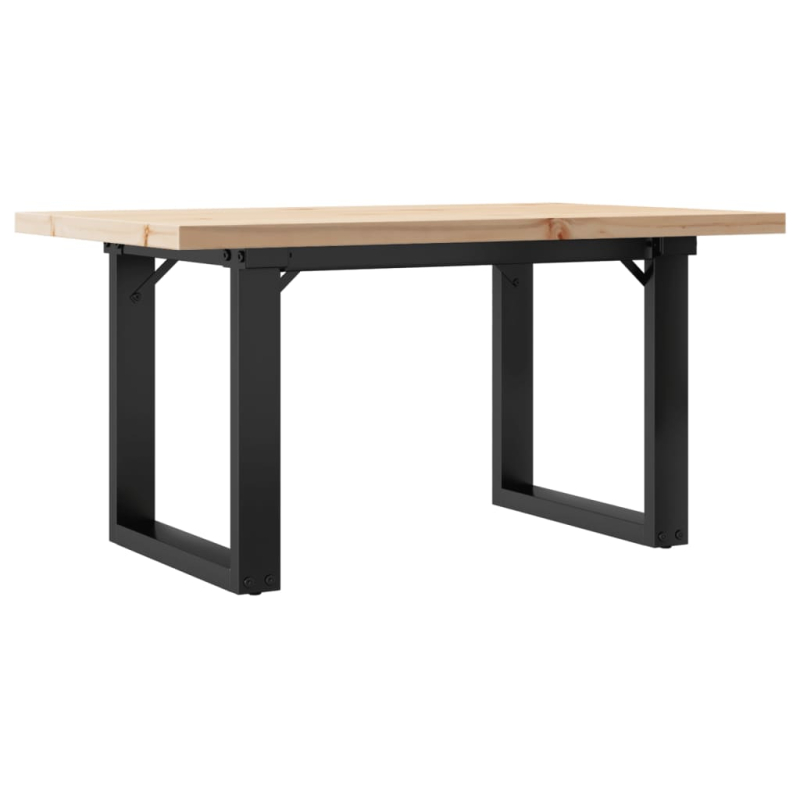 Couchtisch O-Gestell 80x50x40,5cm Massivholz Kiefer & Stahl
