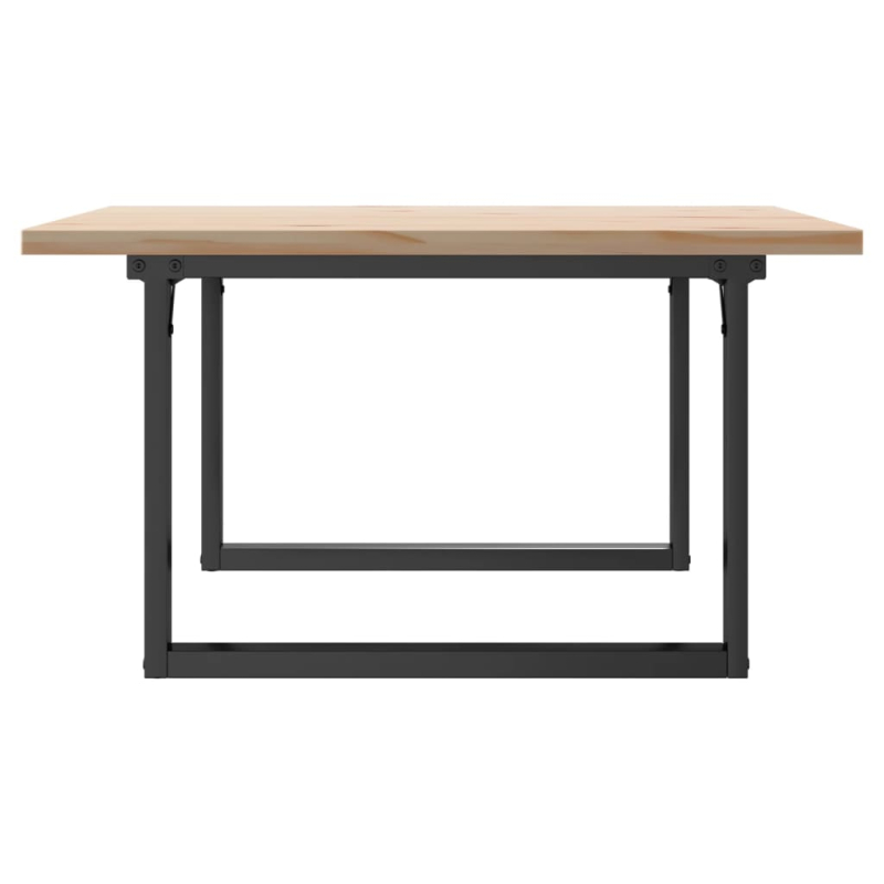 Couchtisch O-Gestell 80x80x45,5cm Massivholz Kiefer & Stahl