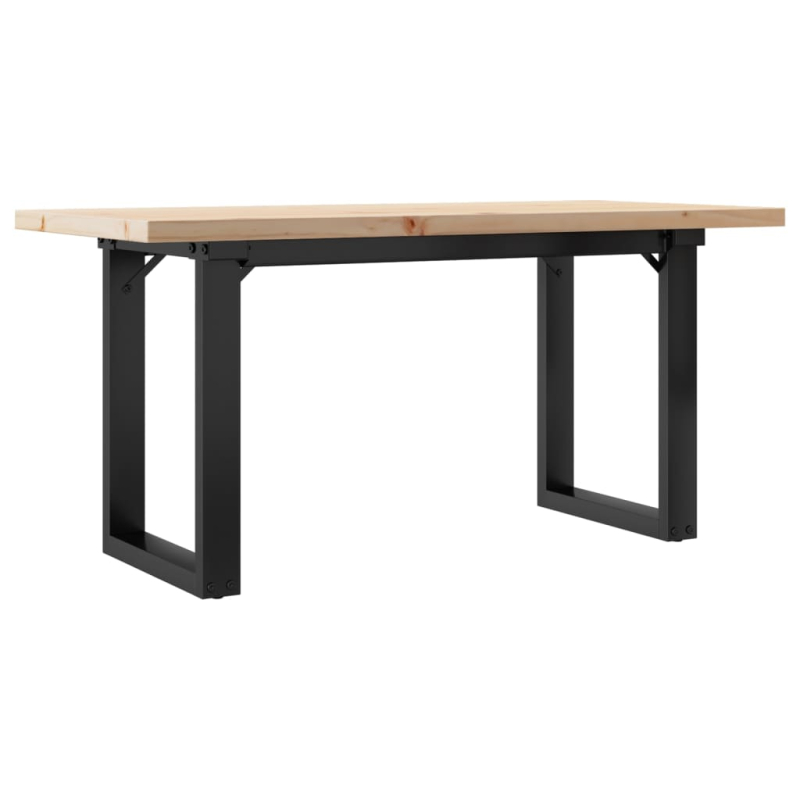 Couchtisch O-Gestell 90x40x45,5cm Massivholz Kiefer & Stahl