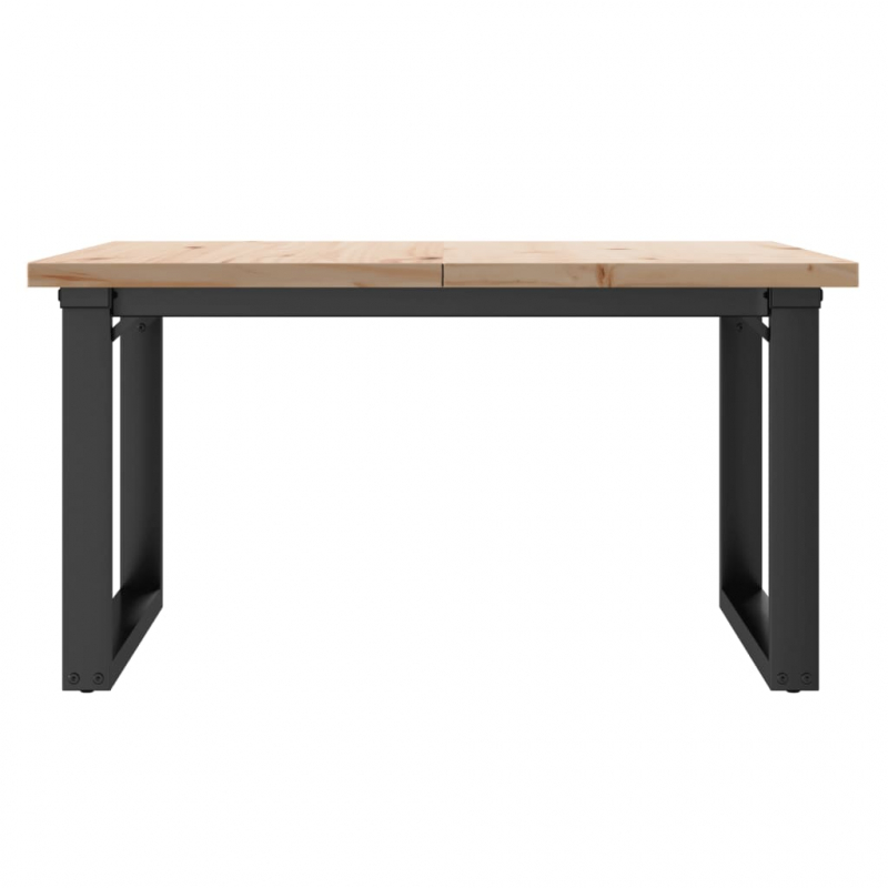 Couchtisch O-Gestell 90x90x45,5cm Massivholz Kiefer & Stahl
