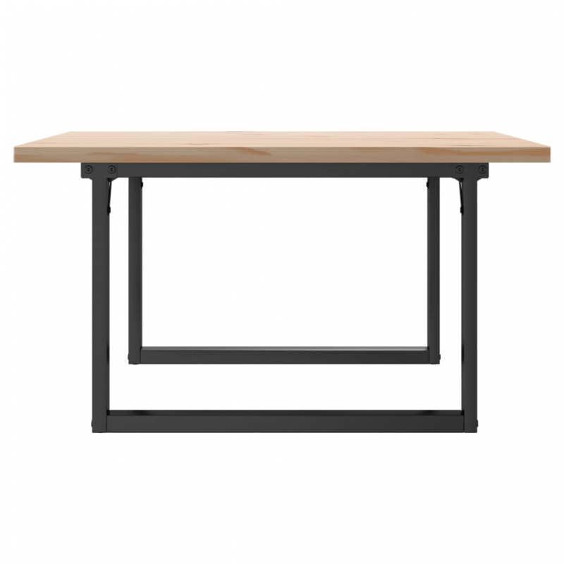 Couchtisch O-Gestell 90x90x45,5cm Massivholz Kiefer & Stahl