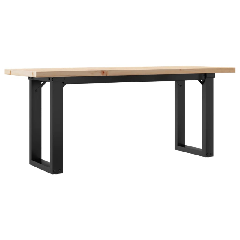 Couchtisch O-Gestell 110x40x45,5 cm Massivholz Kiefer Stahl