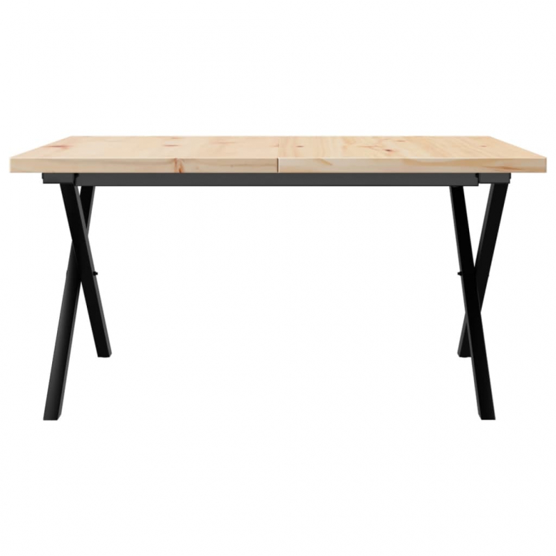 Couchtisch X-Gestell 80x80x45,5cm Massivholz Kiefer & Stahl