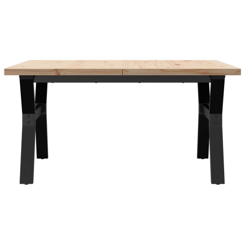 Couchtisch Y-Gestell 90x90x45,5cm Massivholz Kiefer & Stahl