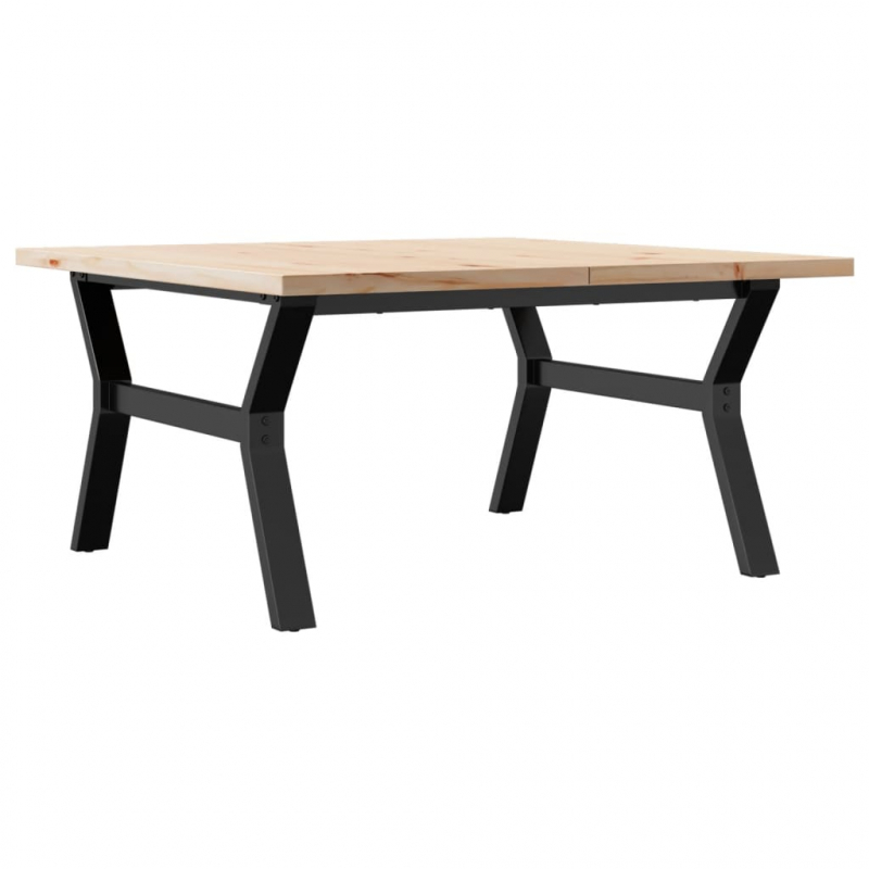 Couchtisch Y-Gestell 90x90x45,5cm Massivholz Kiefer & Stahl